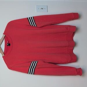 Adidas Coral Sweatshirt With Black Stripe Detail Medium